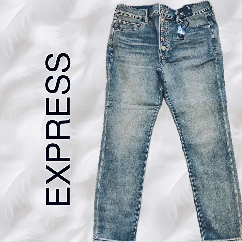 Express Women's Skinny Jeans in Light Blue Wash